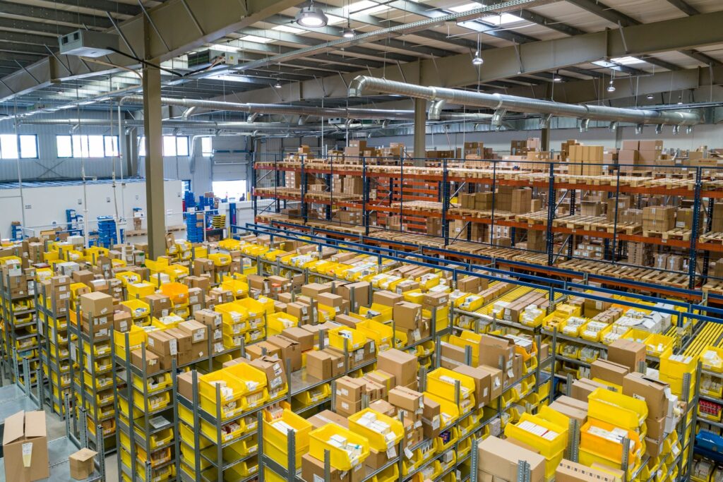 Online orders being packed for shipment