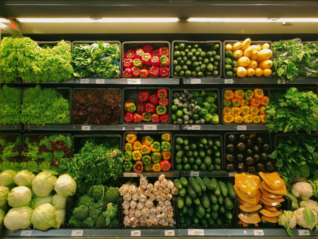 Fresh produce displayed in a neighborhood market